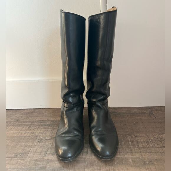 FRYE WOMENS LINDSAY PLATE TALL LEATHER RIDING BOOTS BLACK SIZE 8.5 - Picture 10 of 10